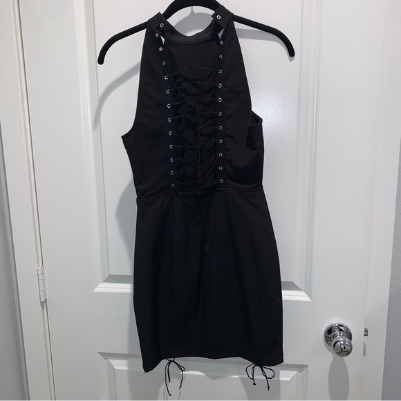 by the way. “Valerie” Lace Up Dress in Black - Picture 6 of 9